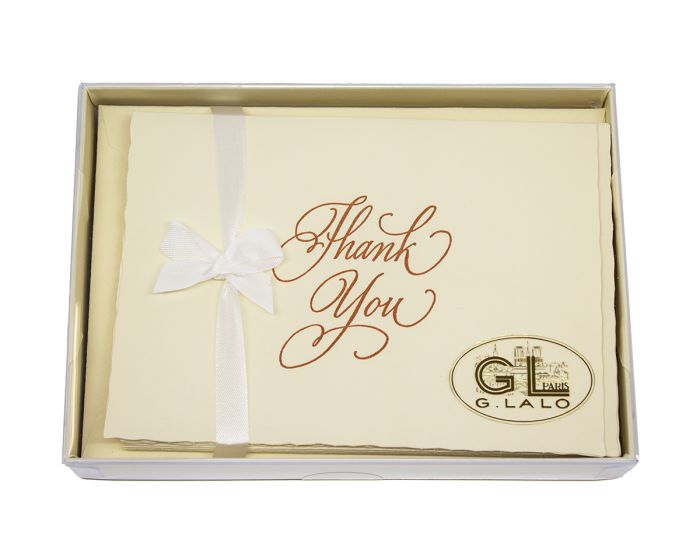 G. Lalo Thank You Gift Box 4 ¼ x 6- Ivory