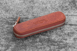 Galen Leather Co. Zippered Single Pen Case For Kaweco - Aged Copper