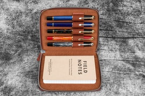 Galen Leather Co. Zippered 5 Slot Pen Case - Aged Copper