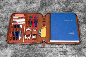 Galen Leather Co. Zippered B5 Notebook Folio - Aged Copper