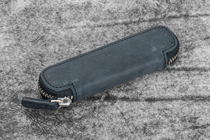 Galen Leather Co. Zippered Single Pen Case For Kaweco - Crazy Horse Graphite