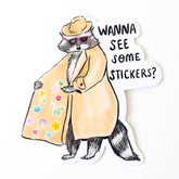 Amy Hartelust Art & Illustration - Vinyl Sticker - Raccoon Entrepreneur