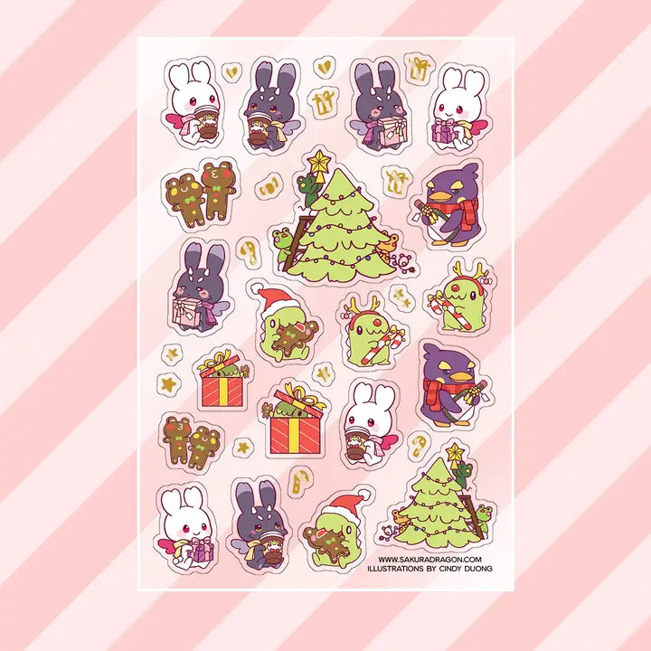 Sakuradragon - Christmas Party Clear Sticker Sheet