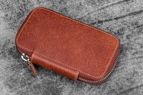 Galen Leather Co. Zippered 6 Slot Pen Case - Aged Copper