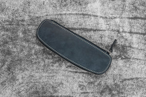 Galen Leather Co. Zippered Duo Slim Pen Case for 2 Pens - Crazy Horse Graphite