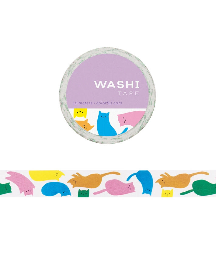Girl of ALL WORK - Washi tape - 15mm - Colorful Cats
