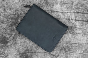 Galen Leather Co. Zippered 5 Slot Pen Case - Crazy Horse Graphite