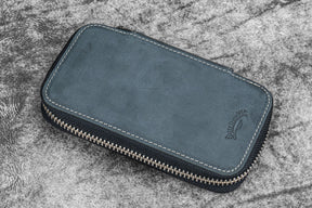 Galen Leather Co. Zippered 6 Slot Pen Case - Crazy Horse Graphite