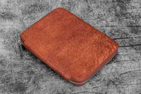 Galen Leather Co. Zippered A5 Notebook Folio - Aged Copper