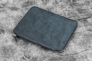 Galen Leather Co. Zippered B5 Notebook Folio - Crazy Horse Graphite