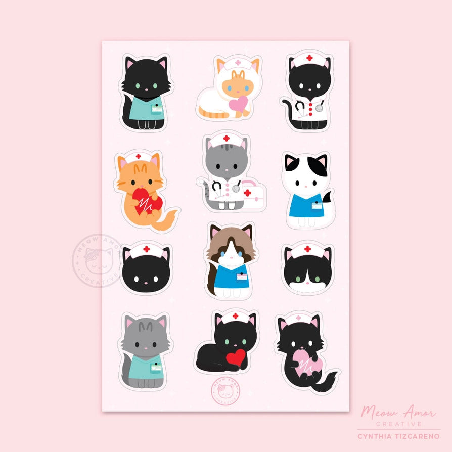 Meow Amor Creative - Medical Cats Sticker Sheet