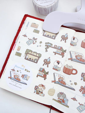 Kuboandlucy Stationery Co. - Idiot Sandwich My Journal Sips Cafe Journaling Washi Tape V.1