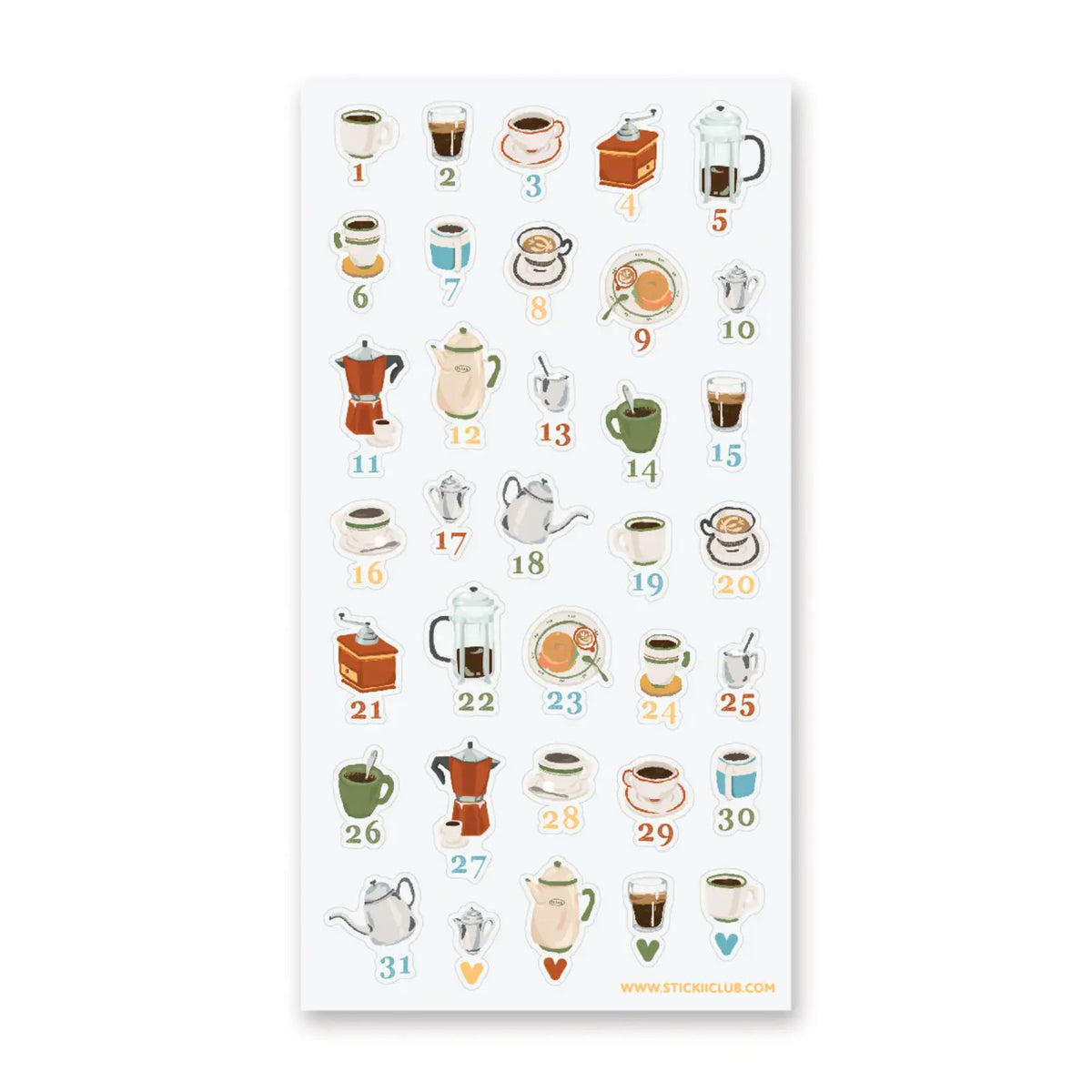 STICKII Sticker Sheet -  Daily Coffee