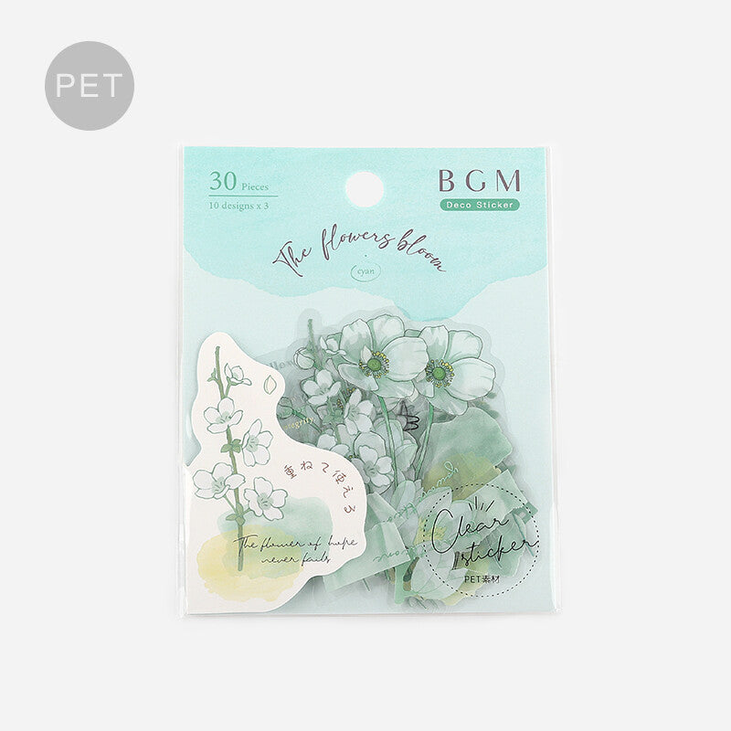 BGM - Deco Sticker - The Flowers Bloom Cyan