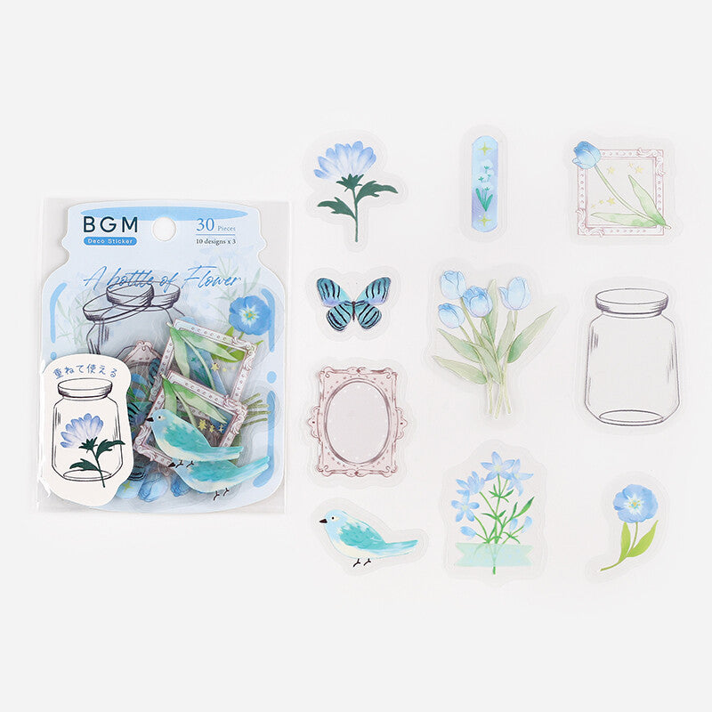 BGM - Deco Sticker - The Flowers Bloom Light Blue
