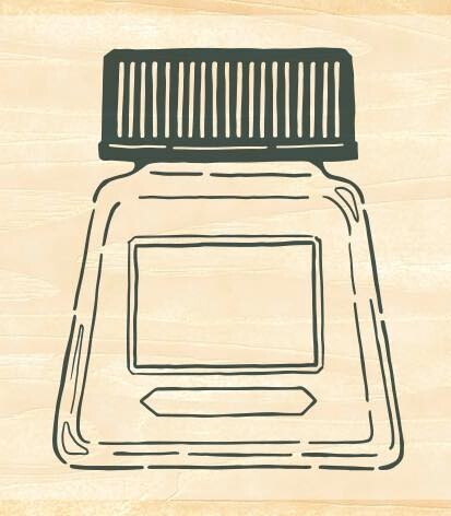 Beverly - Ink Bottle Wooden Stamp