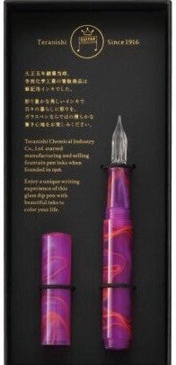 Teranishi Guitar Glass Dip Pen - Sunset Pink