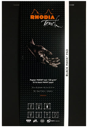 Rhodia Touch Black Maya Pad  A4+ (Black Paper)