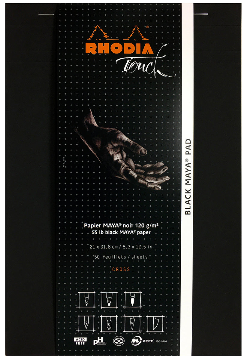 Rhodia Touch Black Maya Pad  A4+ (Black Paper)