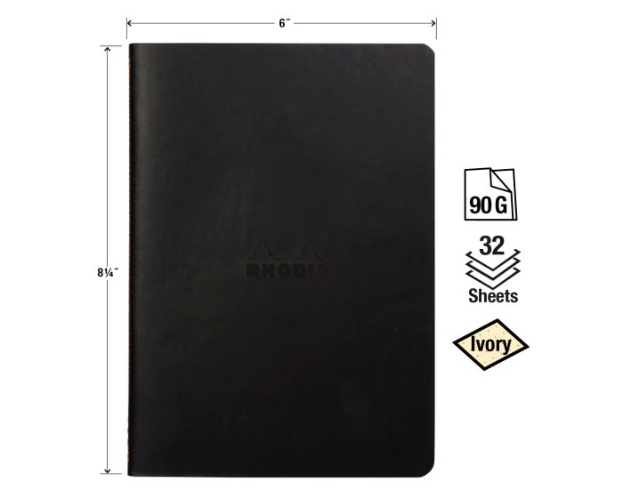 Rhodia Sewn Spine Rhodiarama A5 Notebook Black