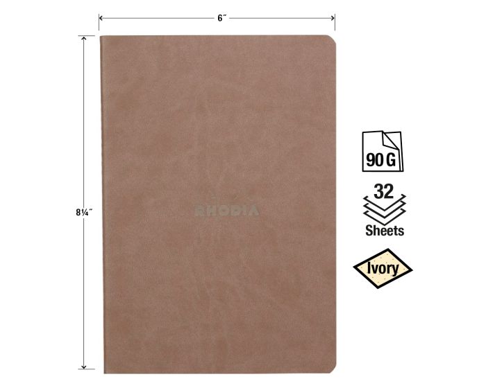 Rhodia Sewn Spine Rhodiarama A5 Notebook Taupe