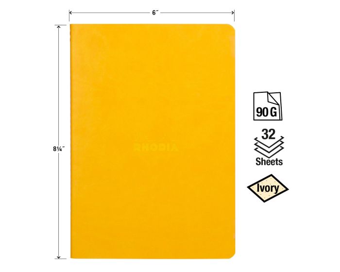 Rhodia Sewn Spine Rhodiarama A5 Notebook Yellow