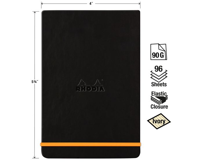 Rhodia Webnotepad A6 - Black Lined