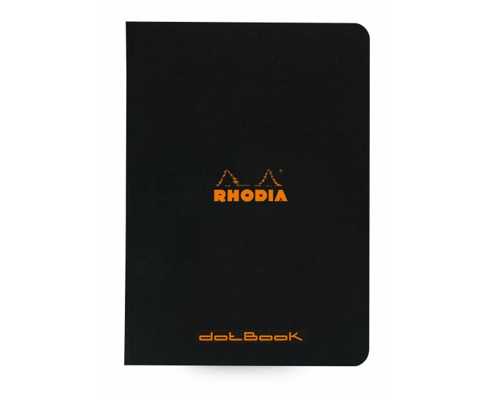 Rhodia Classic Side Staplebound Notebook 8 1/4 x 11 3/4- Black, Dot