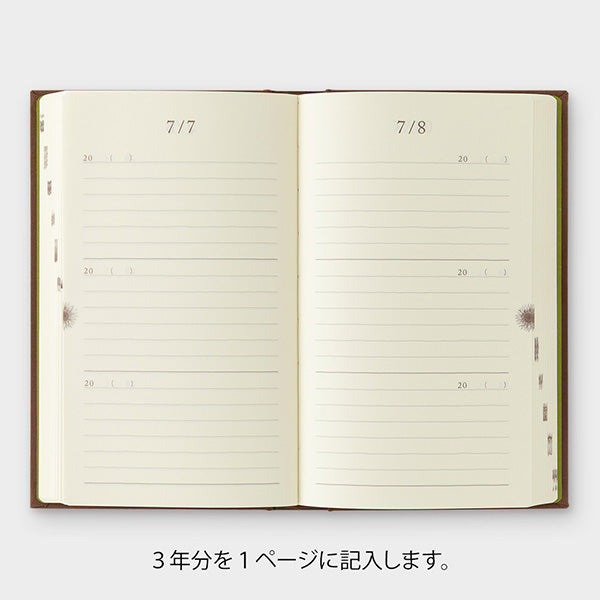 Midori 3 Years Diary Gate Brown
