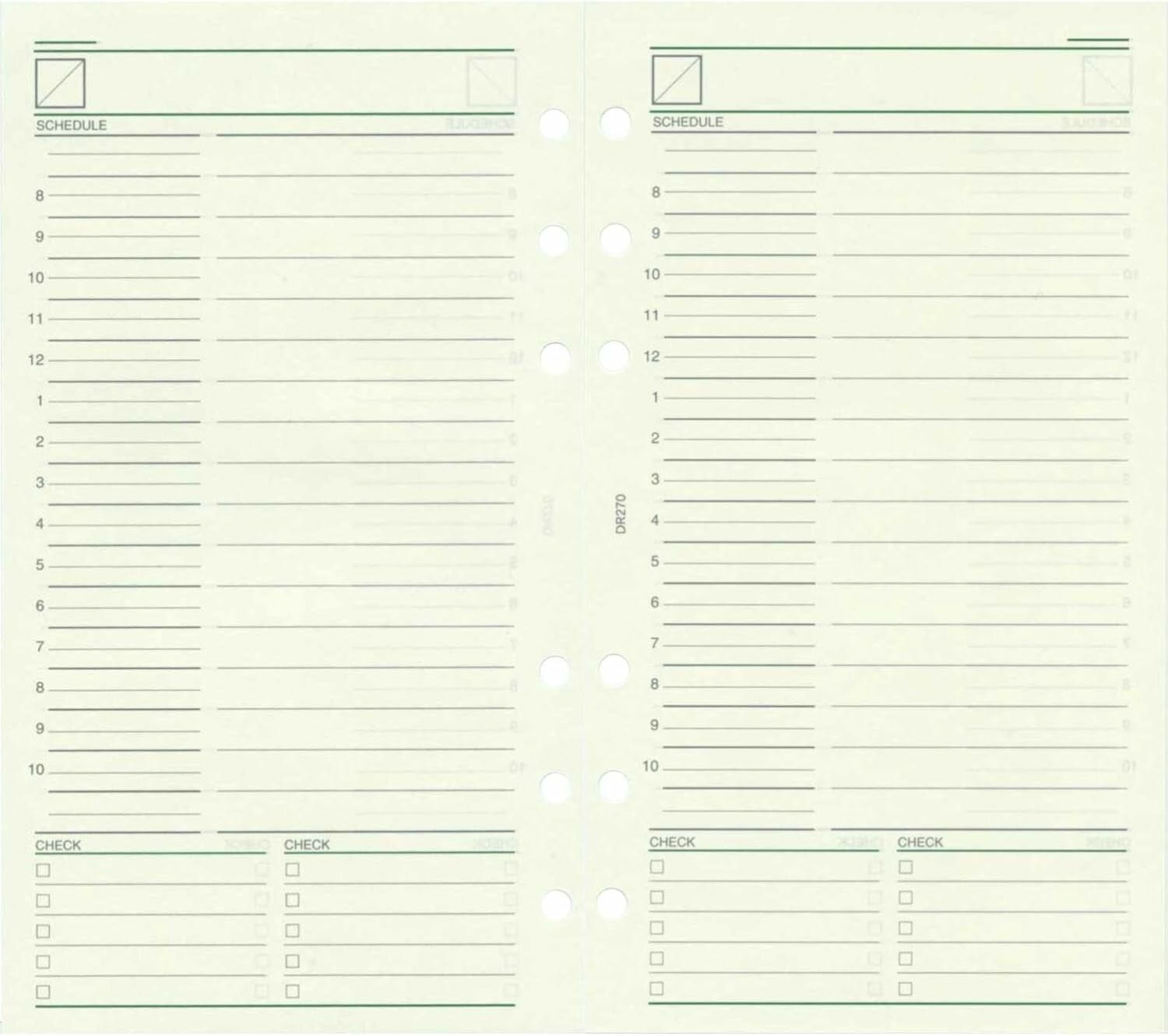 Raymay Davinci Note Bible Size Refill - Daily Schedule