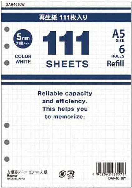 Raymay Davinci Note Refills A5 - Economy White Grid