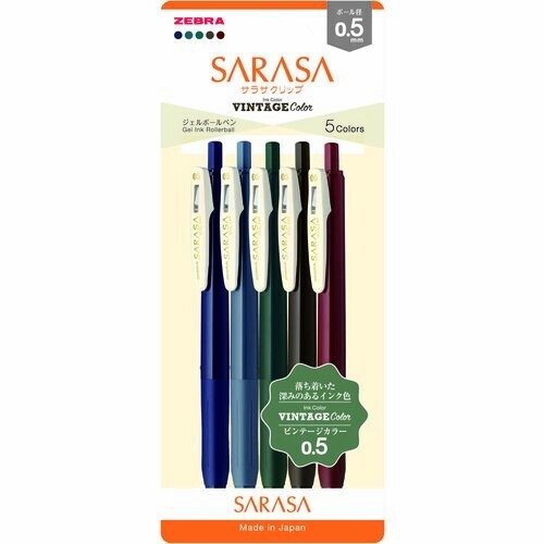 Zebra Sarasa Clip Gel Pen - 0.5mm Vintage Color Set