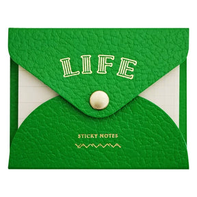 Life Stationery Sticky Notes With Cover - Green - Grid/Lined