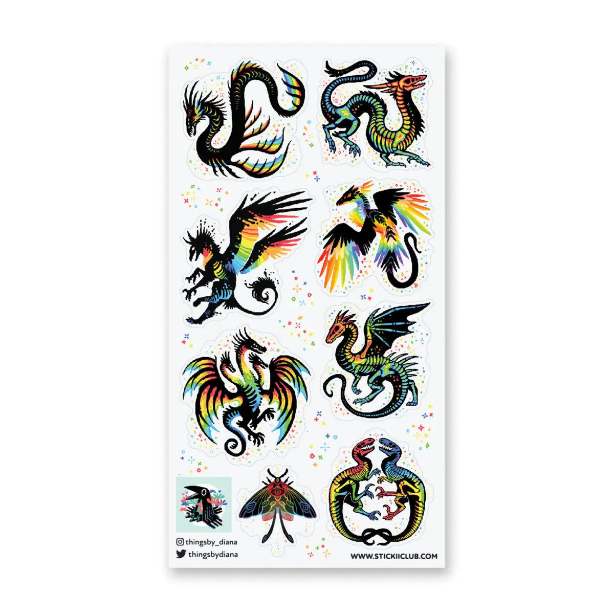 STICKII Sticker Sheet - Remarkable Rainbow Creatures