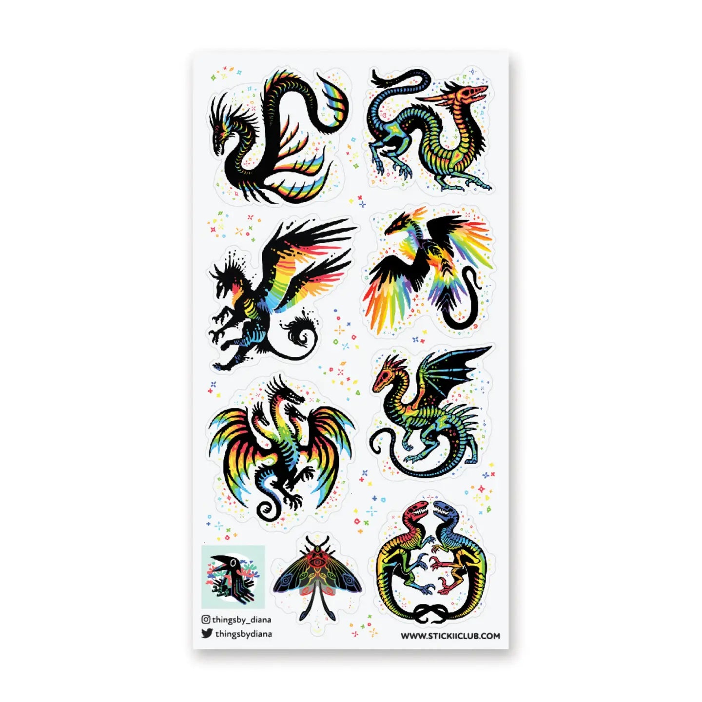 STICKII Sticker Sheet - Remarkable Rainbow Creatures