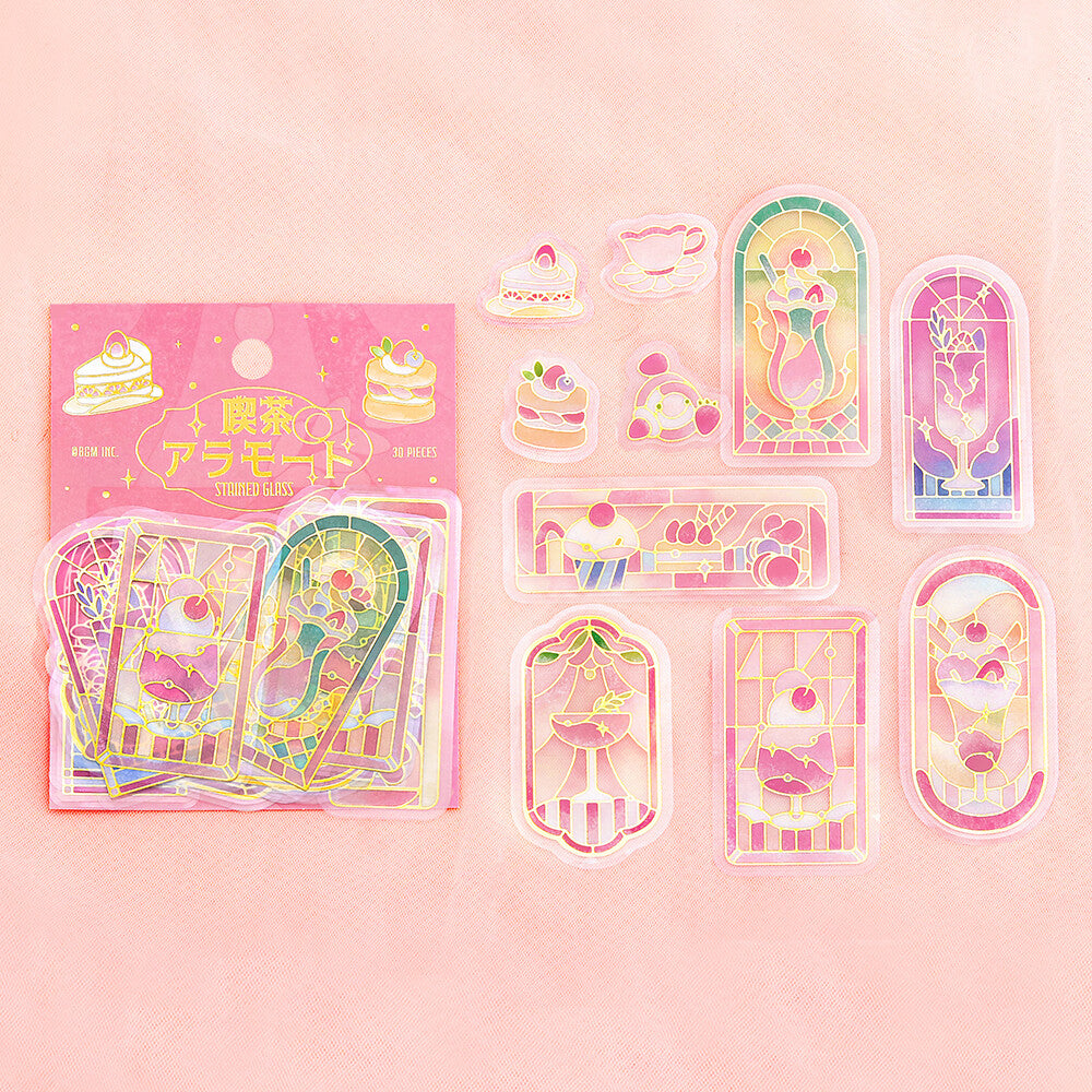 BGM - Flake Stickers - Cafe a la Mode - Red Stained Glass