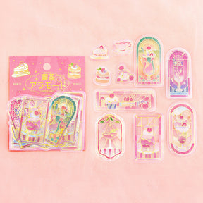 BGM - Flake Stickers - Cafe a la Mode - Red Stained Glass