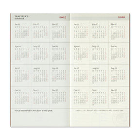 TRAVELER'S COMPANY Regular Size Diary 2025 - Weekly + Memo