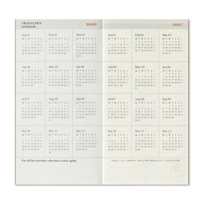 TRAVELER'S COMPANY Vertical Size Diary 2026 - Weekly