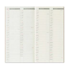 TRAVELER'S COMPANY Vertical Size Diary 2026 - Weekly