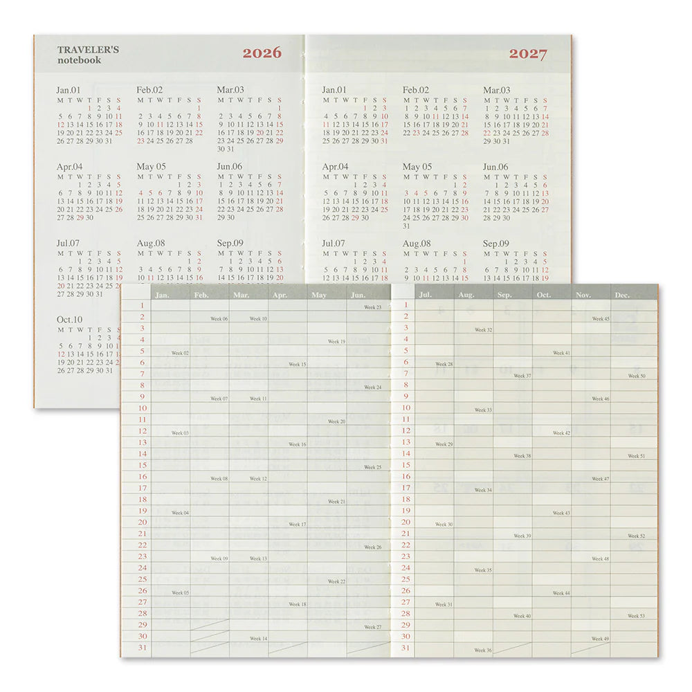 TRAVELER'S COMPANY Passport Size Diary 2026 - Monthly
