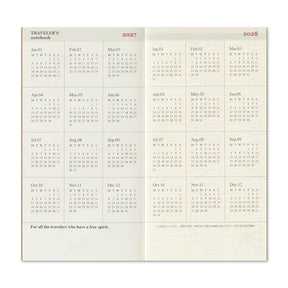 TRAVELER'S COMPANY Regular Size Diary 2027 - Weekly + Memo
