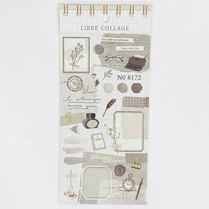 Mind Wave Stickers - Libre Collage Gray Stickers