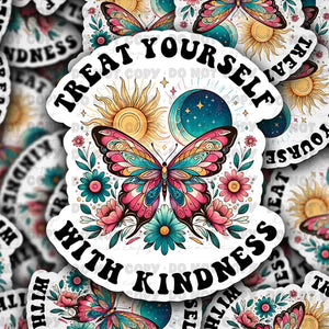 It's Transfer Time - Die Cut Sticker - Treat Yourself with Kindness