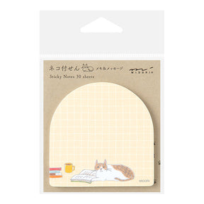 Midori Sticky Notes - Book And Cat