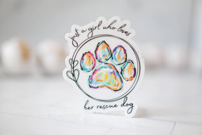 Savannah and James Co - Vinyl Sticker - Girl Who Loves Her Rescue Dog