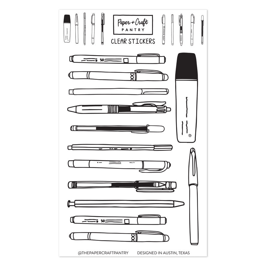 The Paper + Craft Pantry - Favorite Pens Sticker Sheet
