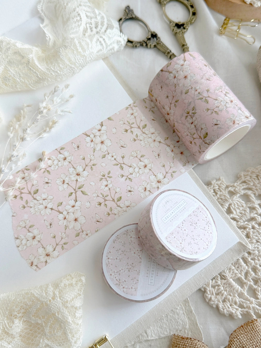 Leelajournals - Pink Sakura Floral Washi Tape