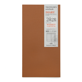 TRAVELER'S COMPANY Regular Size Diary 2026 Mid Year Weekly Vertical Planner