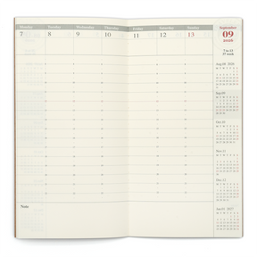 TRAVELER'S COMPANY Regular Size Diary 2026 Mid Year Weekly Vertical Planner